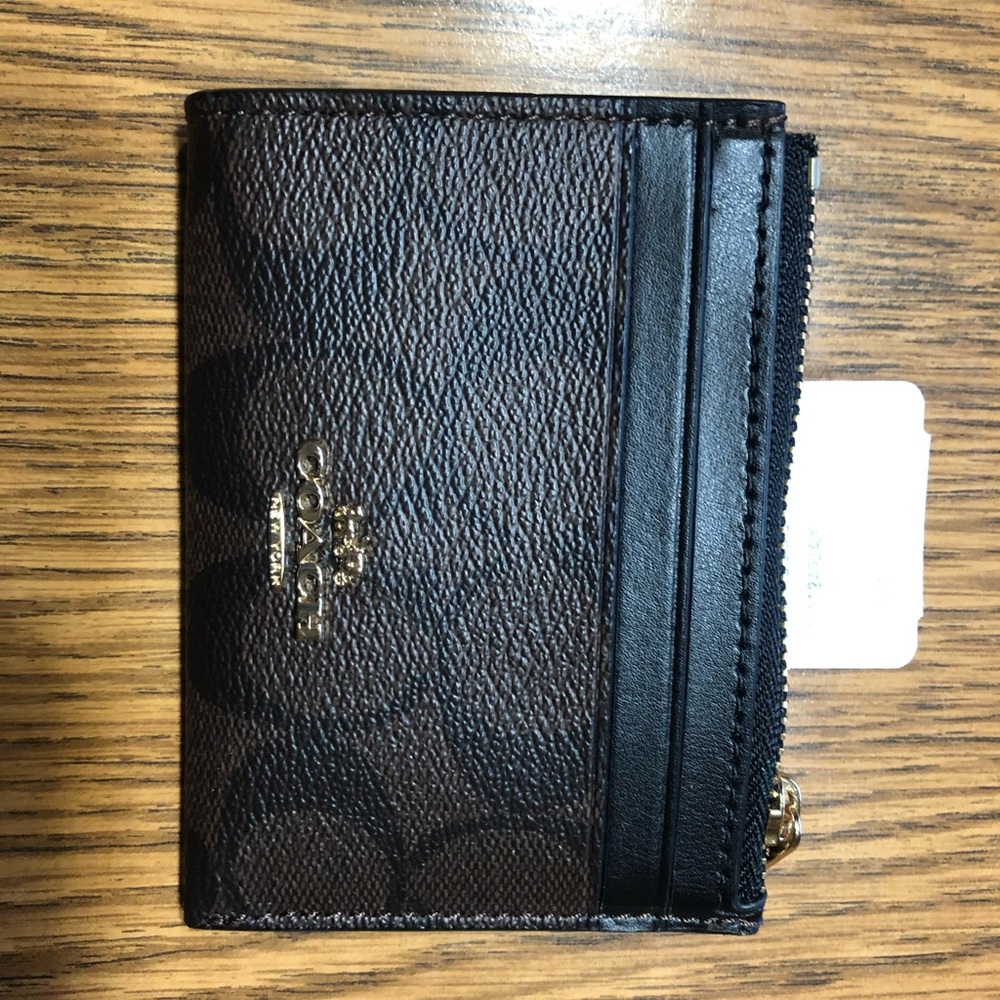 Coach Signature Coated Canvas Mini Skinny ID
